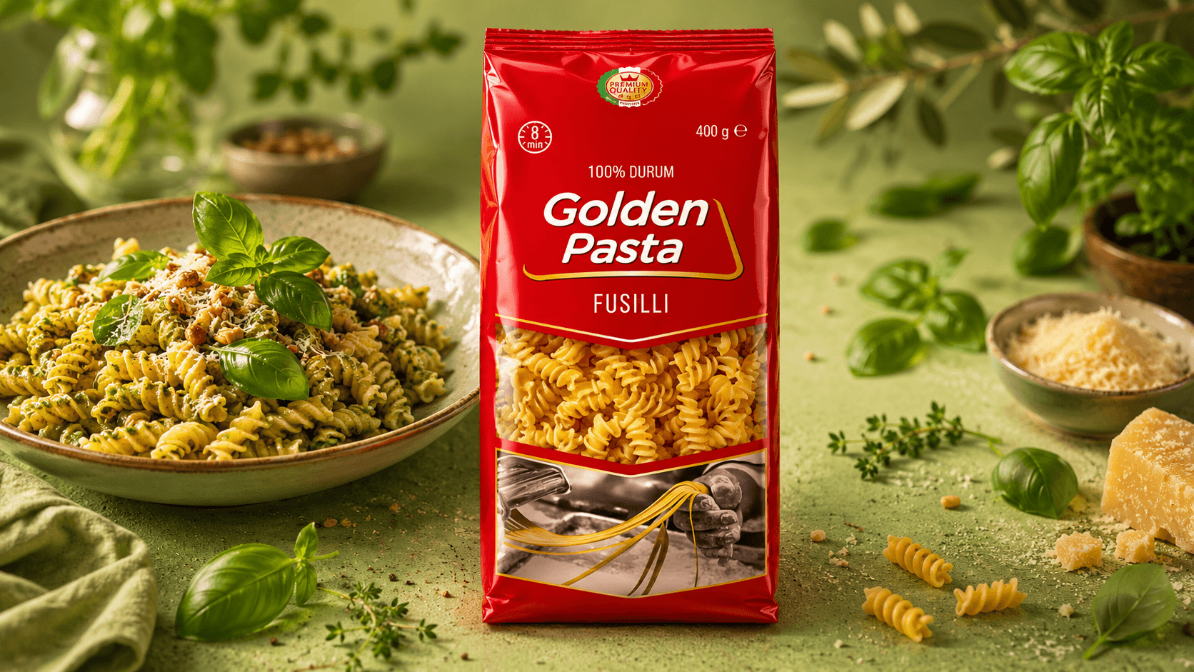 Golden Pasta Fusilli